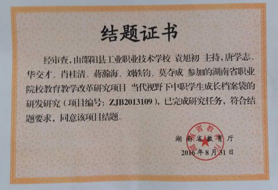 我校立项的省级课题结题已被省教育厅验收通过