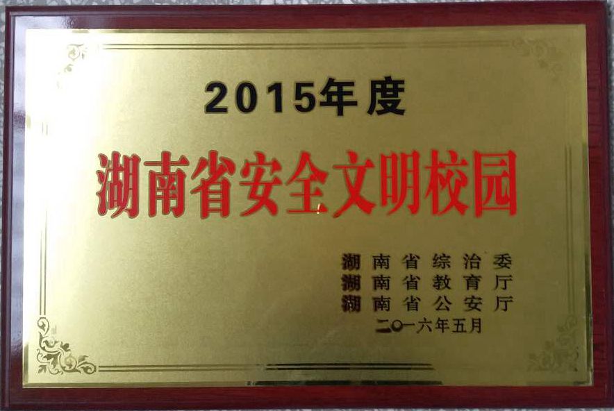 我校被评为“湖南省安全文明校园”