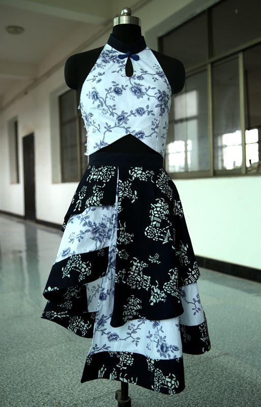 蓝印花布作品-服装