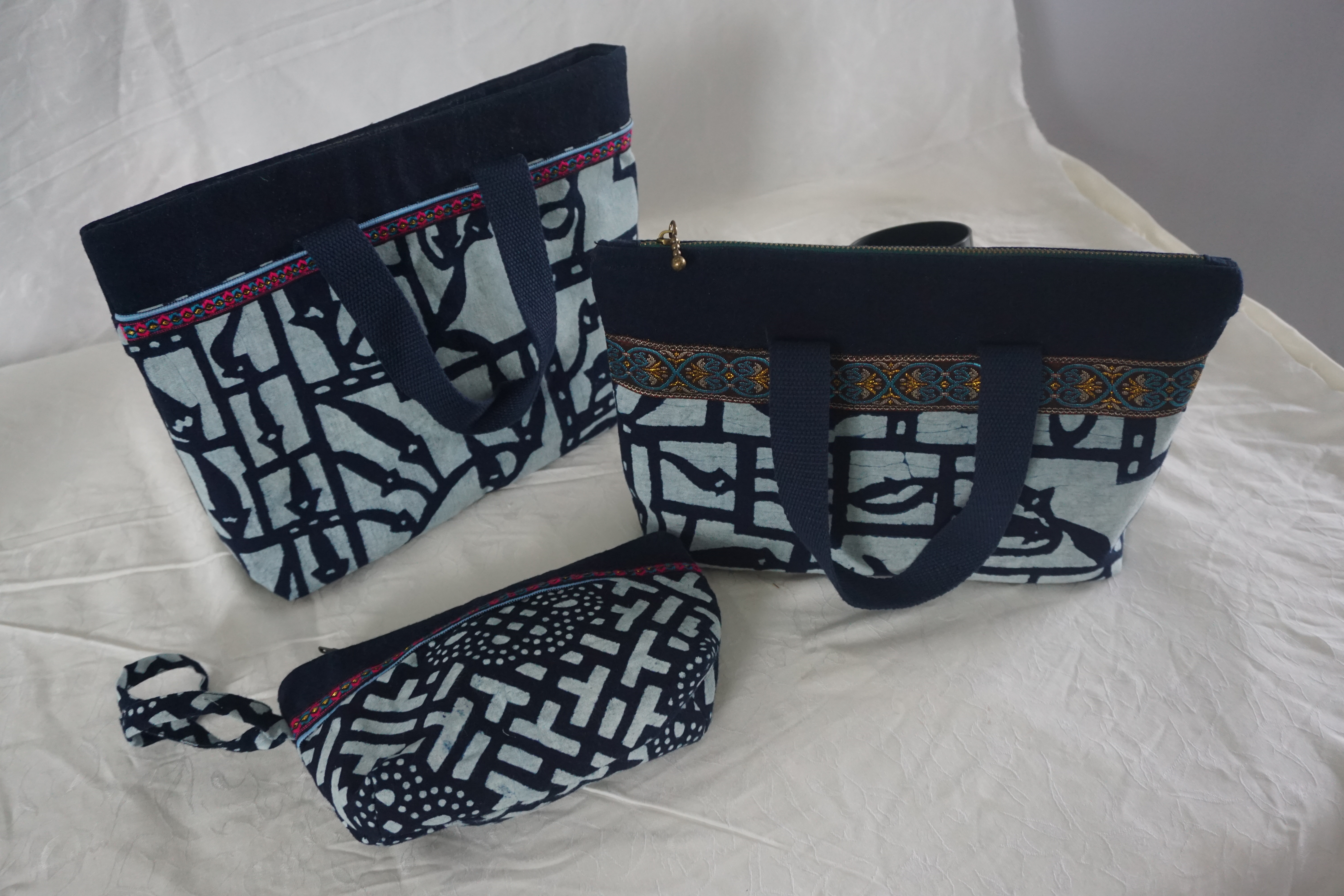 蓝印花布作品-包包